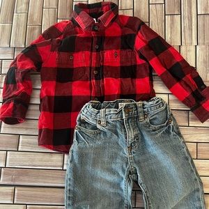 Boys 3T Jeans & Flannel Bundle